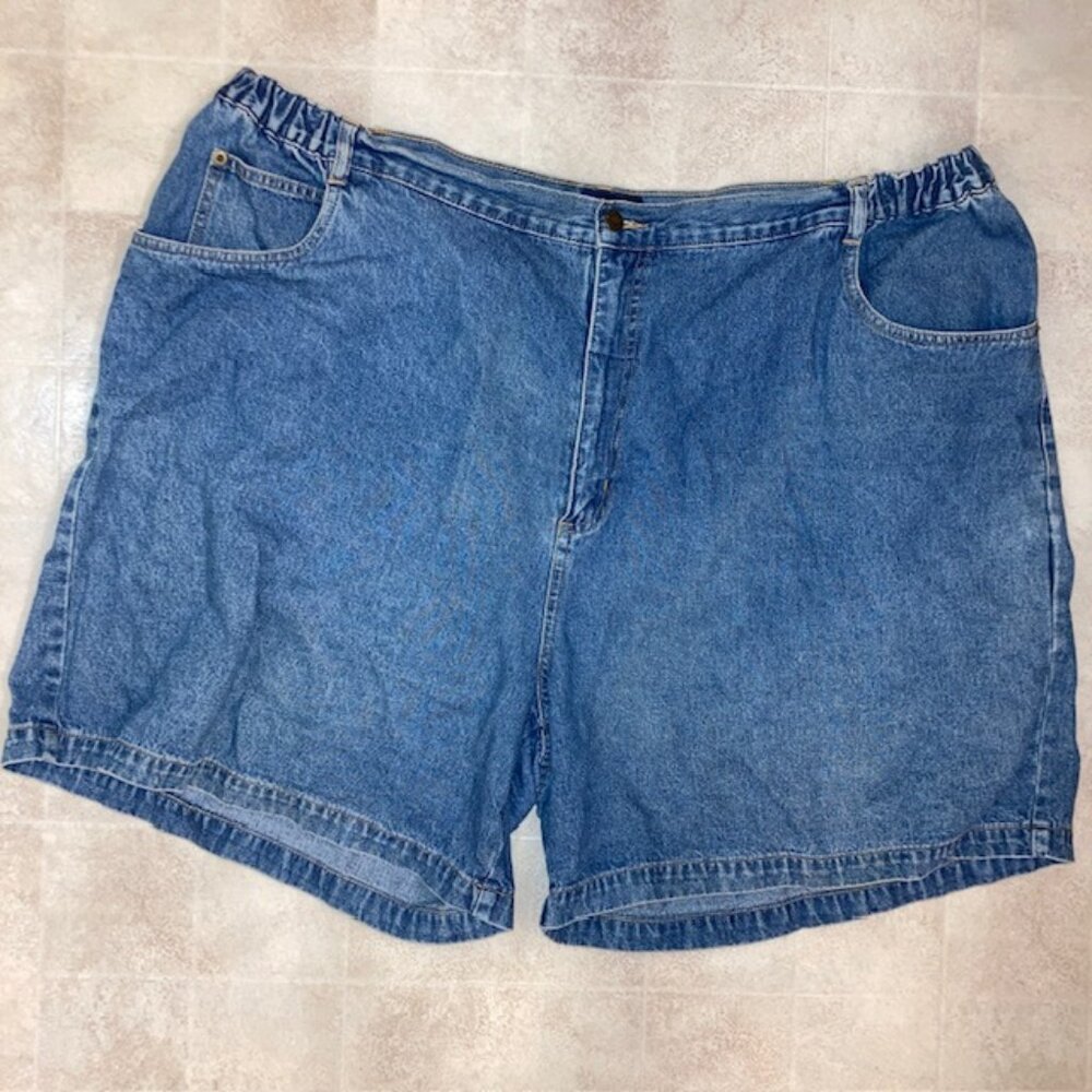 CST BLUES DENIM SHORTS PLUS 30W ELASTIC WAIST 100% COTTON